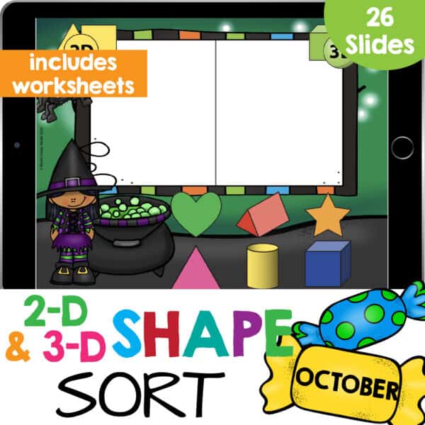 sorting 2d and 3d shapes google slides digital lessons