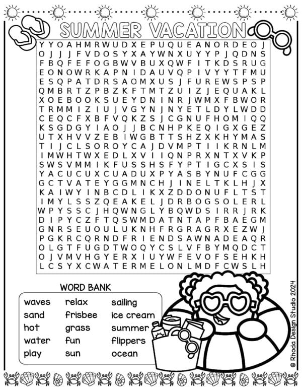 summer-word-search-_summer vacation