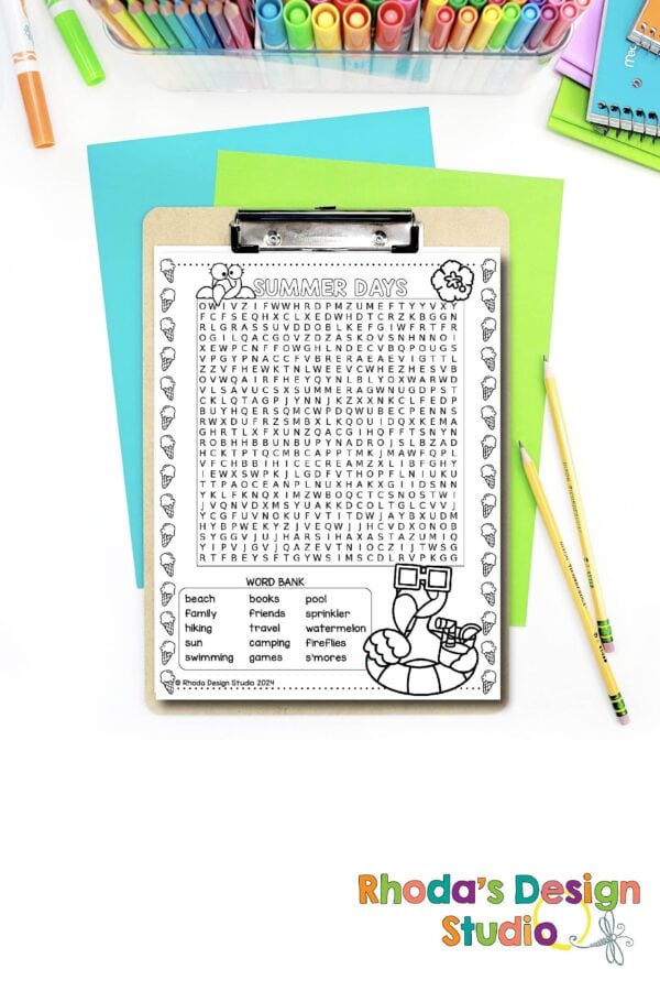 Welcome summer with these Free Printable Summer Word Search Coloring Pages.