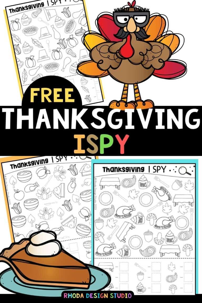 Thanksgiving I Spy Free Printable Worksheets for Holiday Fun
