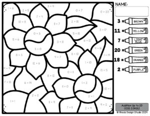 Fall Color by Number Addition and Subtraction: Free Math Worksheets