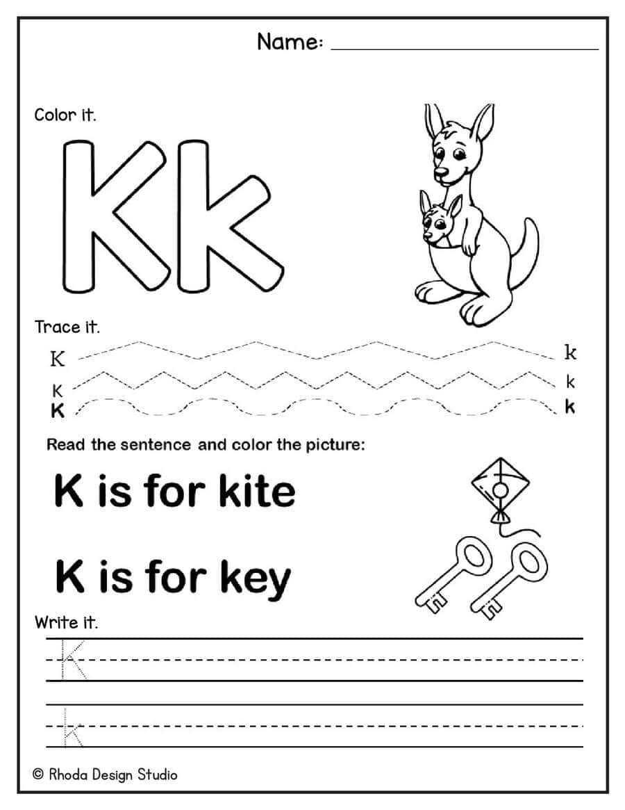 Letter K Coloring Pages