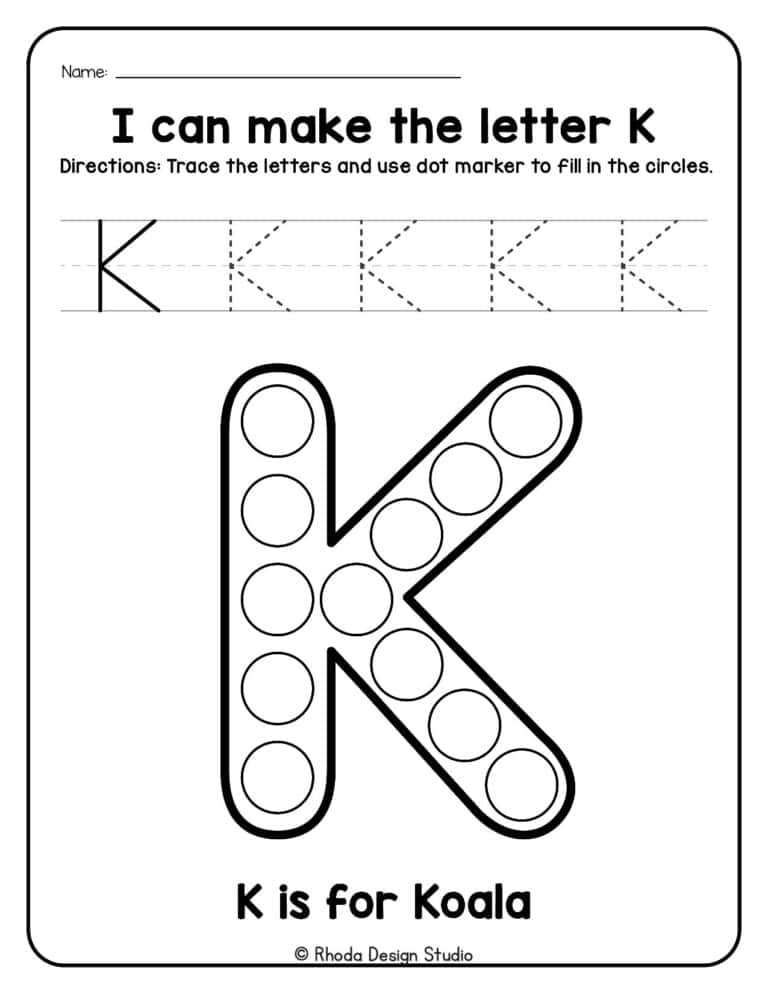 Letter K Coloring Pages