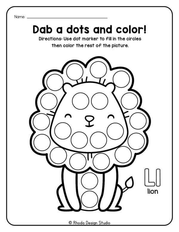dot-marker-animals_Letter L