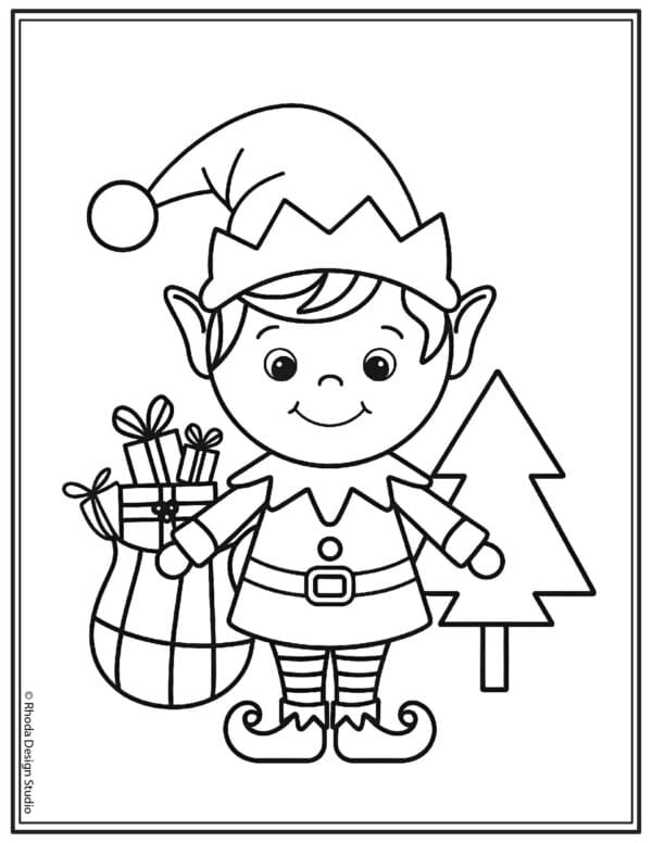 Christmas-Coloring-Pages_elf-toy-sack