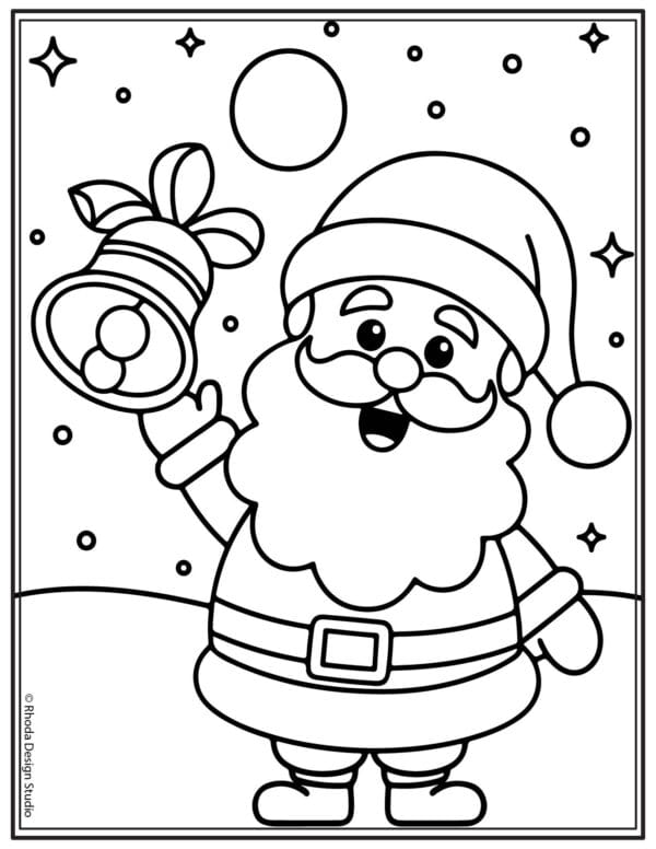 Christmas-Coloring-Pages_santa-bell-cute