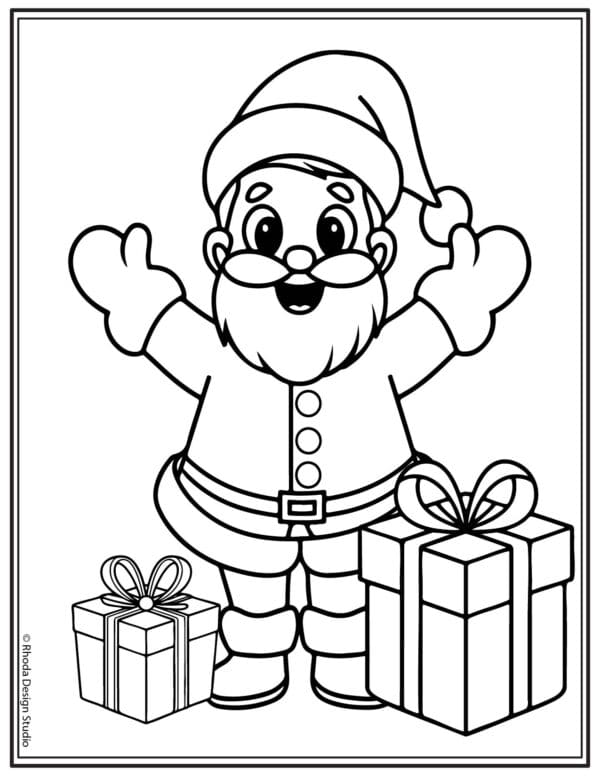 Christmas-Coloring-Pages_santa-gifts-standing