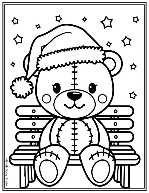 Christmas-Coloring-Pages_teddy-bear