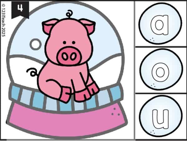 cvc vowels clip it cards