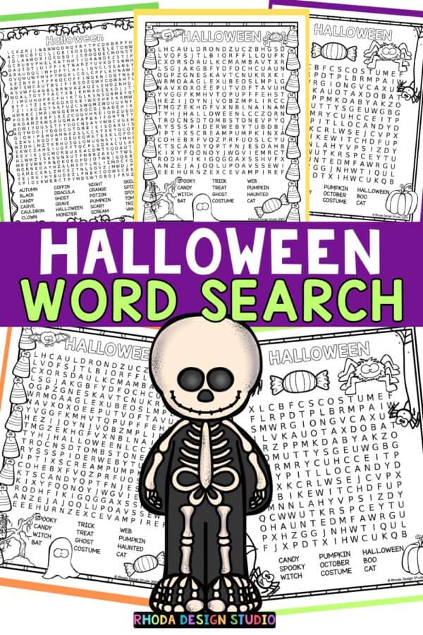halloween word search printables