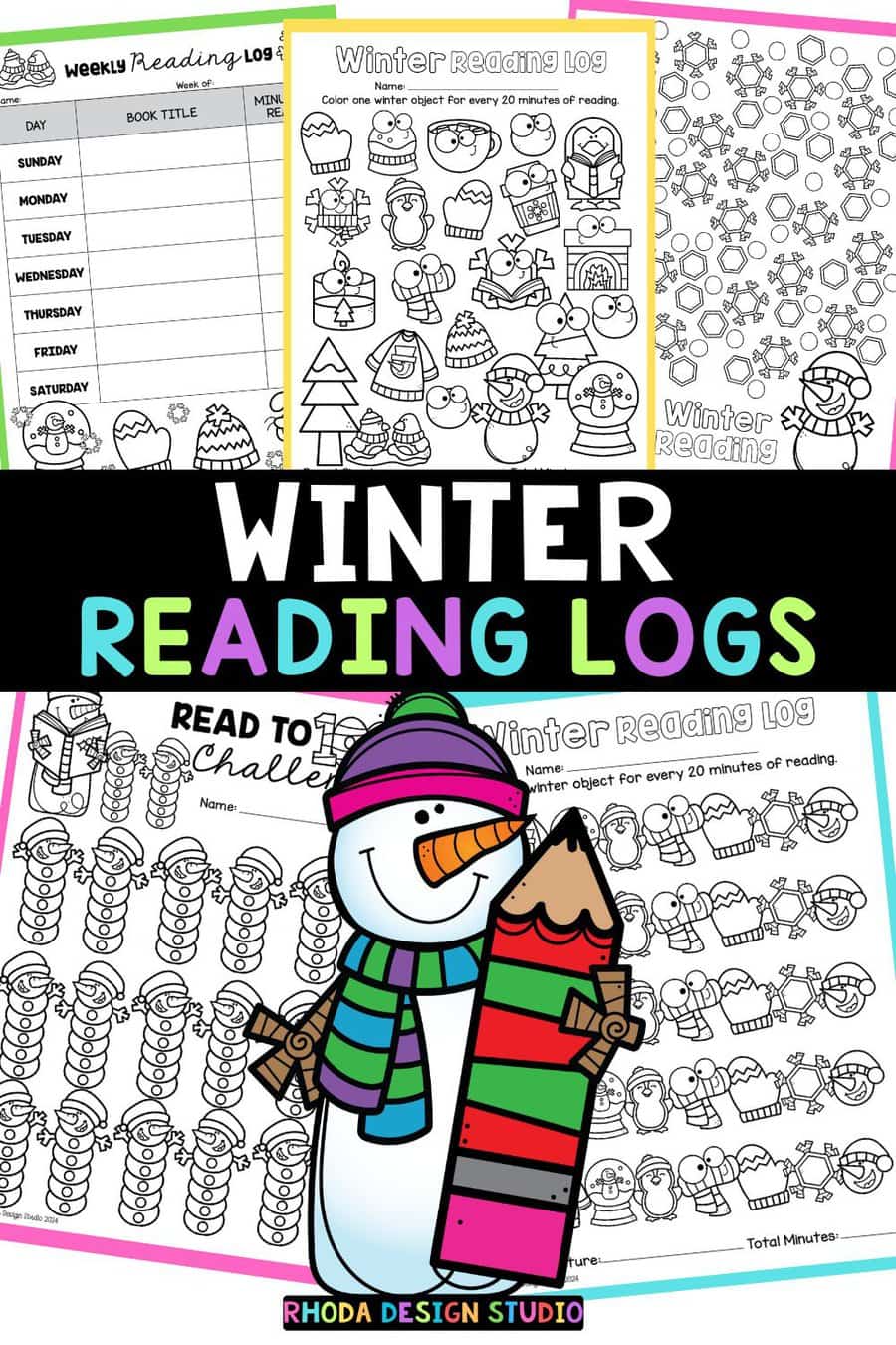 winter-reading-logs for kids