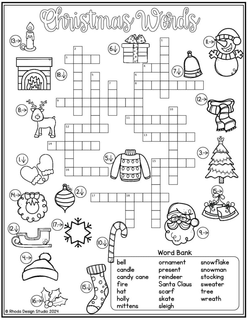 Free Christmas Crossword Puzzle Printables for Kids Free Christmas Crossword Puzzle Printables for Kids