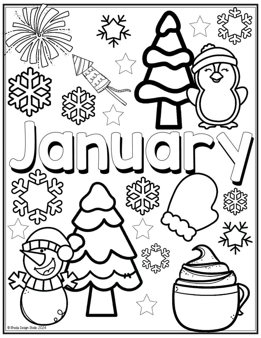 Coloring Pages Months Year Calendar Doodle Month July Color Kids Sheets ...