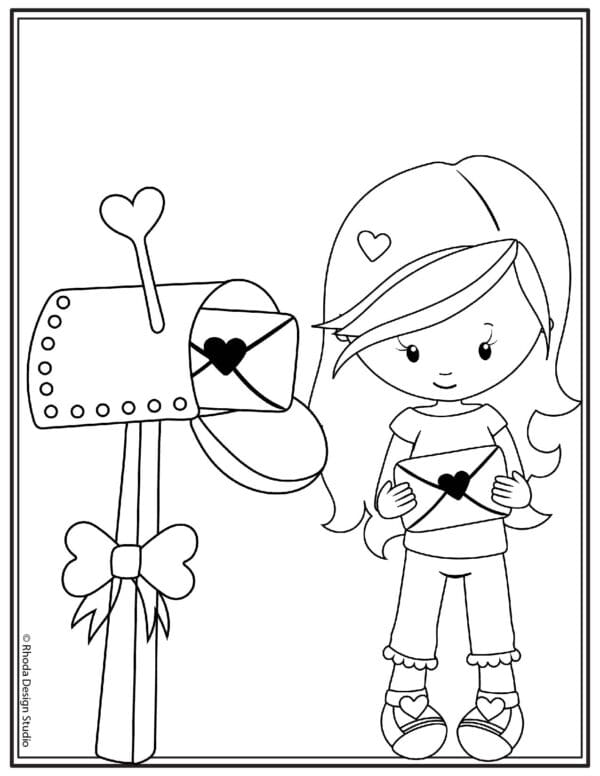 valentine-coloring-pages-2_girl-mail