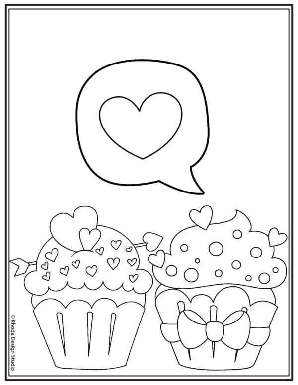 valentine-coloring-pages_cupcakes-love