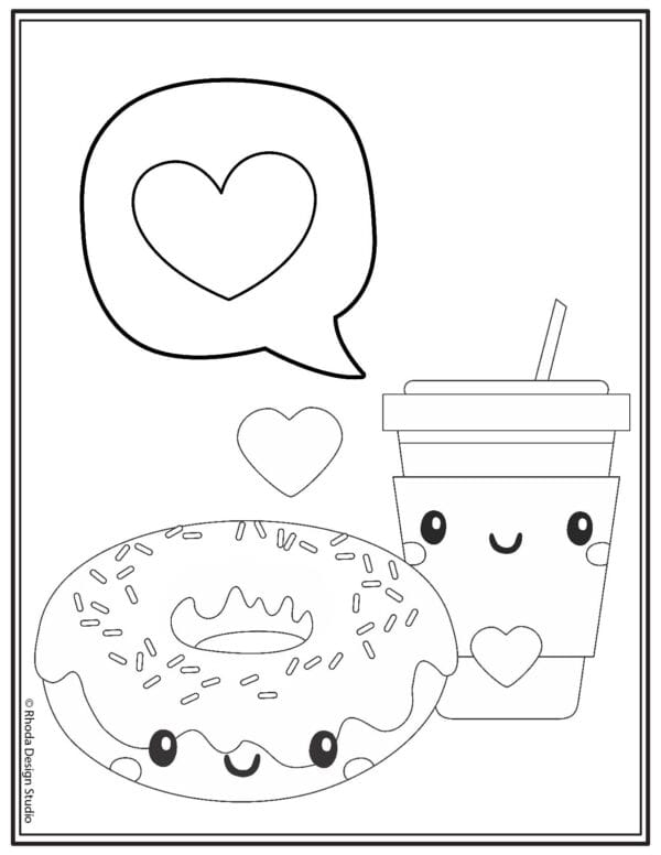 valentine-coloring-pages_donut-coffee