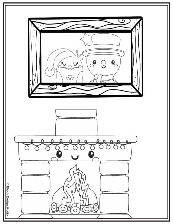 winter-coloring-pages_fireplace-friends
