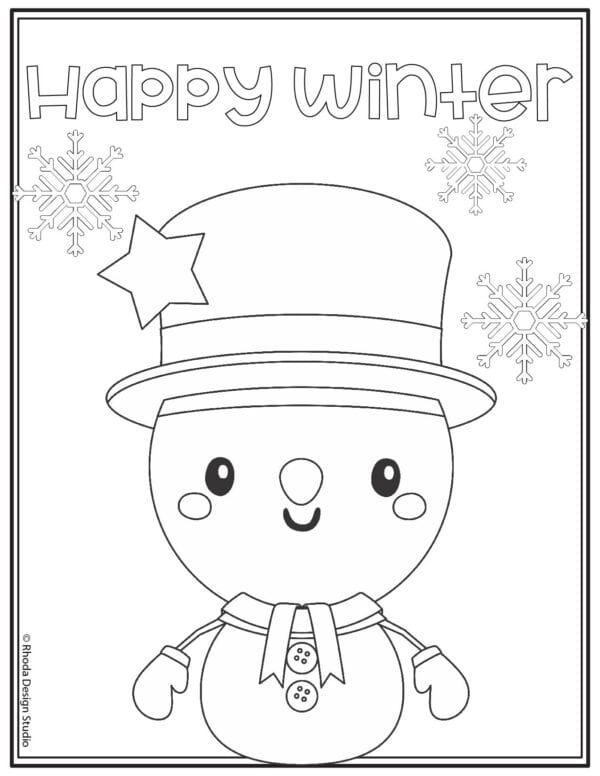 winter-coloring-pages_happy-winter-snowman