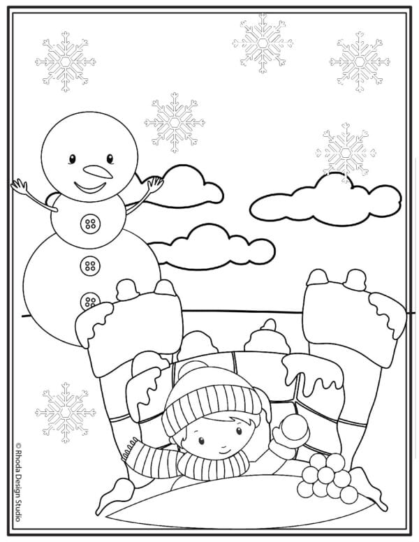 winter-coloring-pages_snow-fort