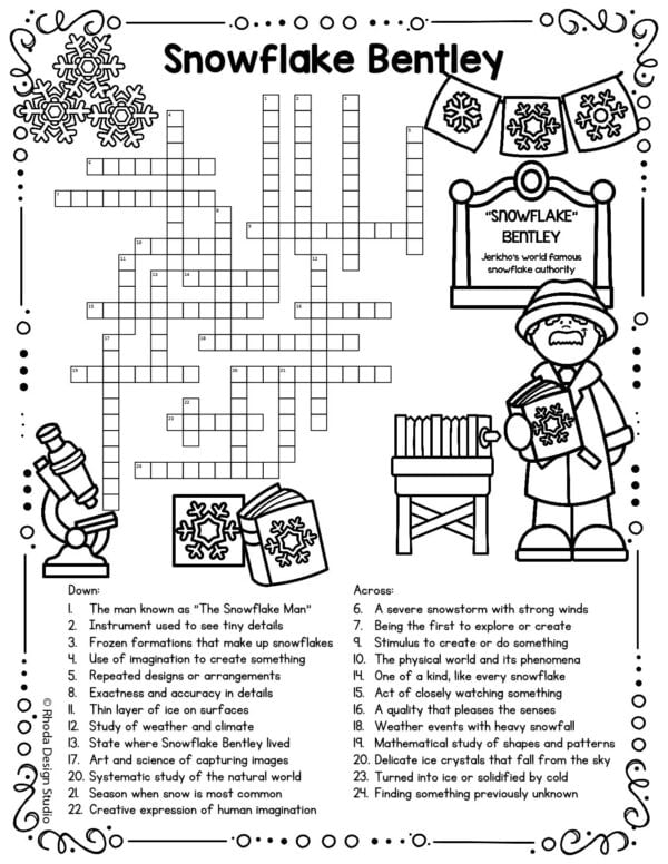 snowflake-bentley-activities-_crossword
