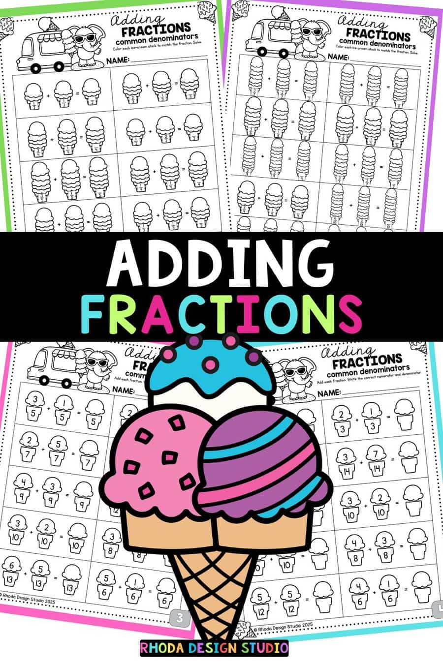 adding-fractions-ice-cream-worksheets-like-denominators