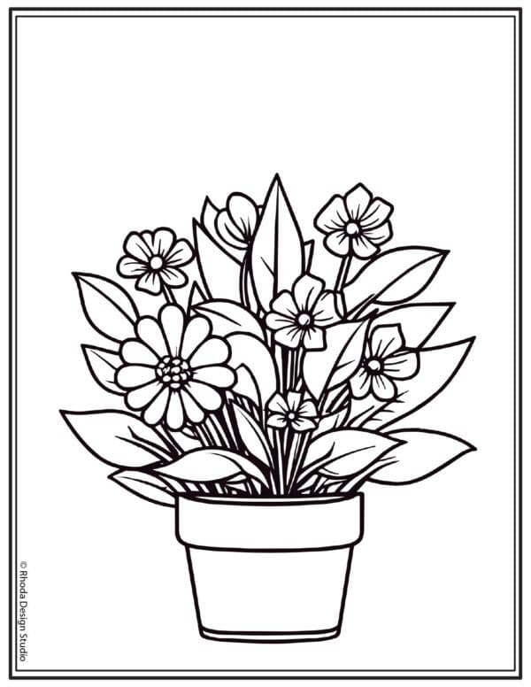 mothers-day-coloring_flowers-in-pot