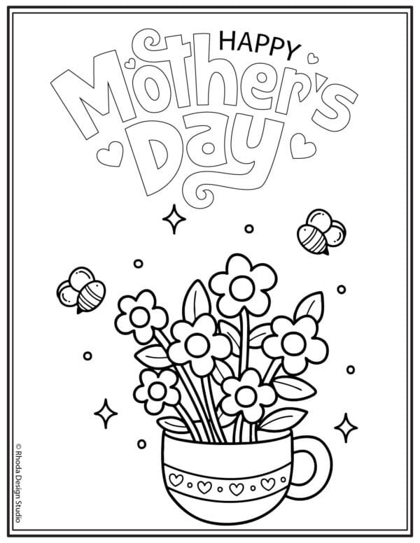 mothers-day-coloring_flowers-tea-cup