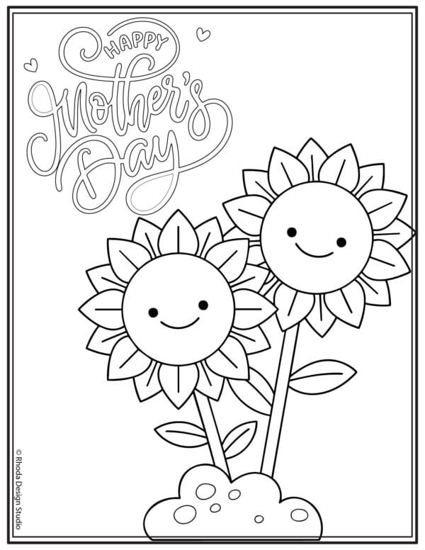 mothers-day-coloring_sun-flowers