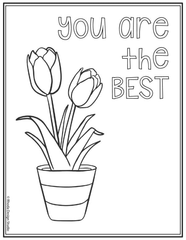 mothers-day-coloring_tulips-youre-the-best