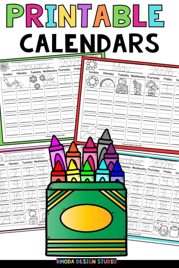 Calendar time just got an upgrade! This 2026 printable calendar for kids helps with tracing, counting, and daily planning. Click to download the entire set—FREE and ready to go!