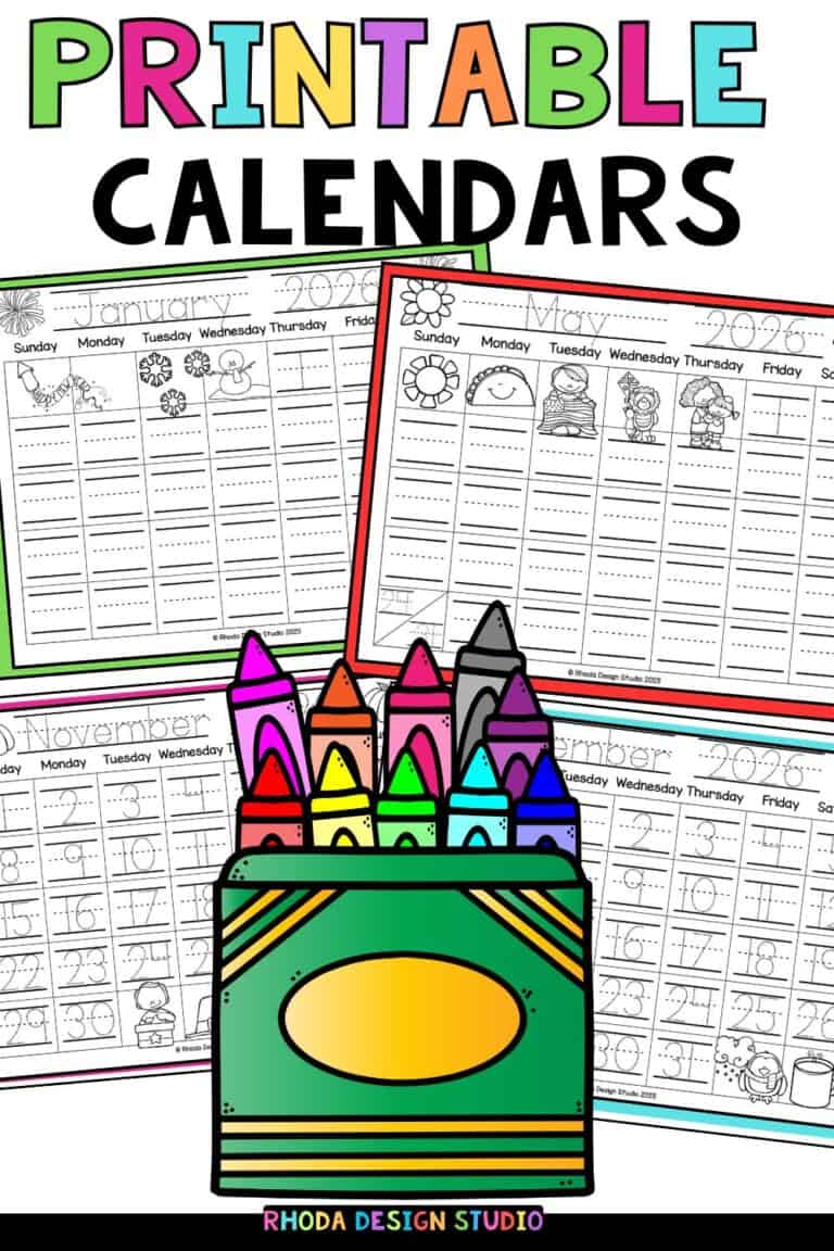 Calendar time just got an upgrade! This 2026 printable calendar for kids helps with tracing, counting, and daily planning. Click to download the entire set—FREE and ready to go!