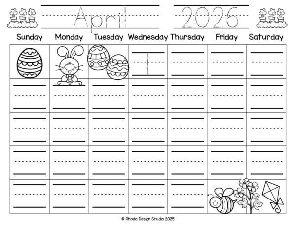 Need a handwriting activity with a purpose?
These traceable 2026 calendars help kids practice number formation and build daily habits.
Use one each month or bind the whole set!