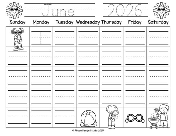 Start the year strong with a hands-on calendar routine.
This free 2026 calendar printable includes traceable months, numbers, and blank spaces for kids to personalize.
Click to grab the full set now!