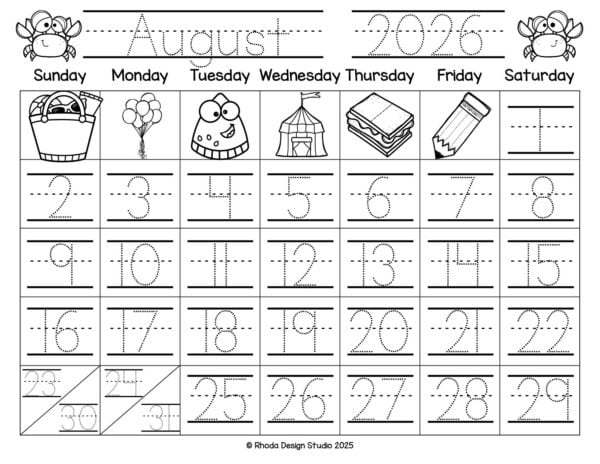 Give your students a sense of control and structure with this 2026 printable calendar set.
Great for morning meetings, calendar notebooks, and independent practice.
Traceable and editable pages included!