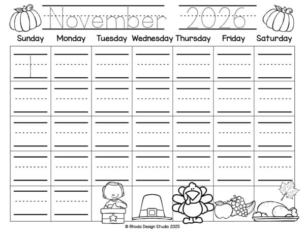 Perfect for morning routine binders!
This 2026 traceable calendar set helps kids learn to write numbers, notice patterns, and track events.
Free to print and easy to use!