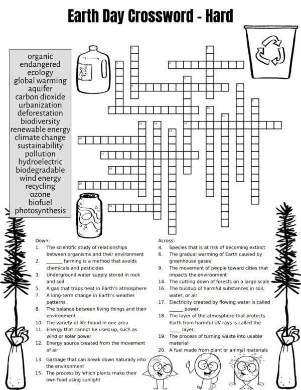 Earth Day Crossword Hard