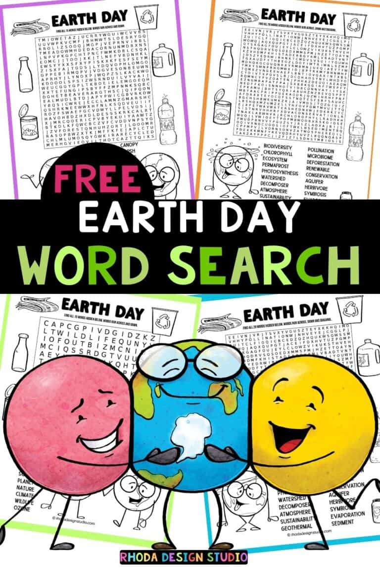 Free Earth Day Word Search Puzzles for Kids