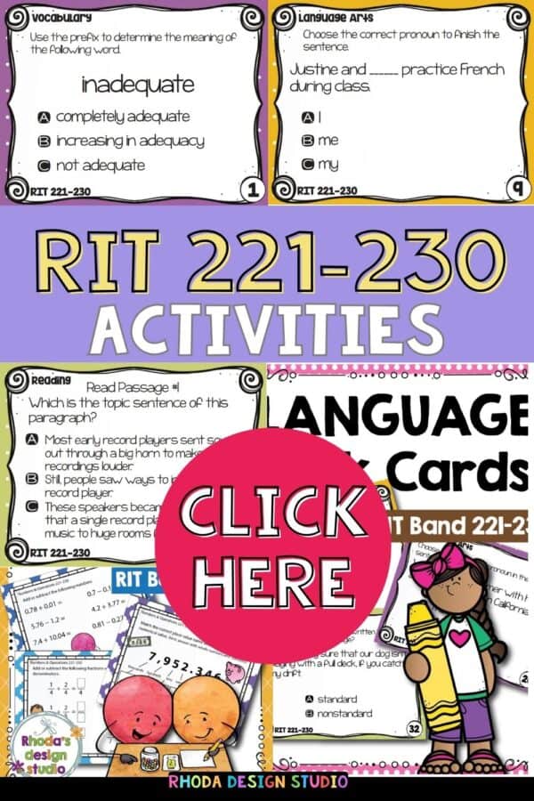 Math and reading activities for K-5 students at RIT 221-230